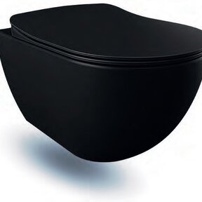 Creavit FE320 Hangtoilet Mat Zwart met Bidet incl. softclose toiletbril 51x35,5x29cm