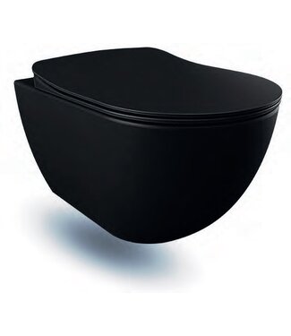 CREAVIT Creavit FE320 Hangtoilet Mat Zwart met Bidet incl. softclose toiletbril 51x35,5x29cm