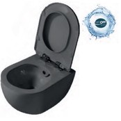 Creavit FE322 Randloos Hangtoilet met Bidet Mat Antraciet met softclose toiletbril 51x35,5x29cm Creavit FE322 Randloos Hangtoilet met Bidet Mat Antraciet met softclose toiletbril 51x35,5x29cm