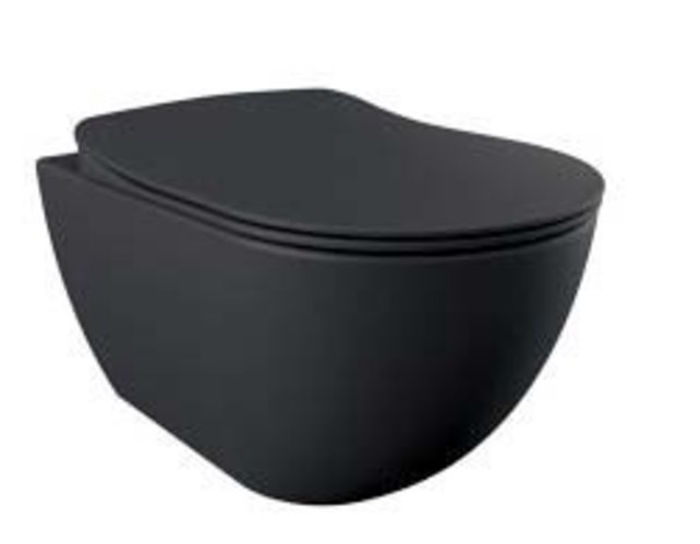 Creavit FE320 Hangtoilet Mat Antraciet met Bidet incl. softclose toiletbril 51x35,5x29cm