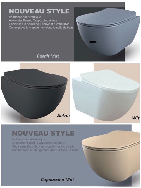 Creavit FE320 Hangtoilet Mat Antraciet met Bidet incl. softclose toiletbril 51x35,5x29cm