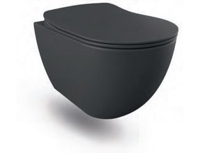 Creavit FE320 Hangtoilet Antraciet Mat 51x35,5x29CM met softclose toiletbril met spoelrand