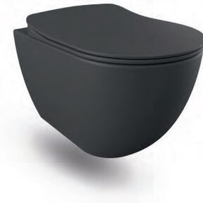 Creavit FE320 Hangtoilet Antraciet Mat 51x35,5x29CM met softclose toiletbril met spoelrand