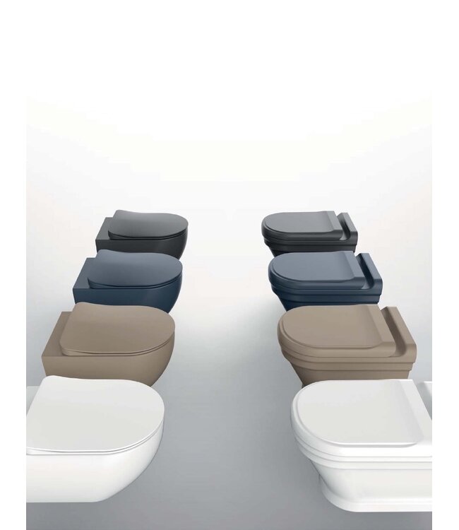 Creavit FE320 Hangtoilet Antraciet Mat 51x35,5x29CM met softclose toiletbril met spoelrand