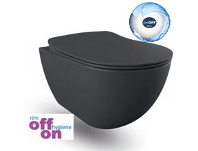 Creavit FE322 Hangtoilet Randloos Antraciet Mat incl. toiletbril Softclose 51x35,5x29CM