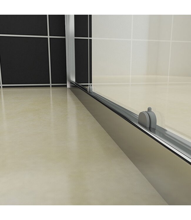 Douchecabine 90x90 cm Liz Schuifdeur Hoekinstap Vierkant Chroom helder glas Anti-kalk