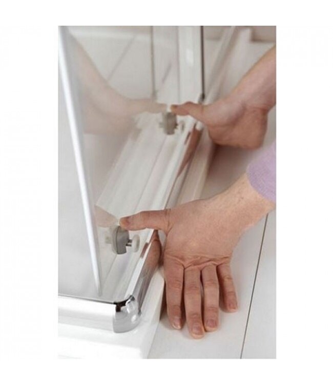 Douchecabine 90x90 cm Liz Schuifdeur Hoekinstap Vierkant Chroom helder glas Anti-kalk