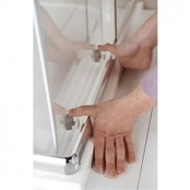 Douchecabine 100x100 cm Liz Schuifdeur Hoekinstap Vierkant Chroom helder glas