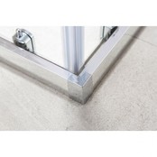 Douchecabine 100x100 cm Liz Schuifdeur Hoekinstap Vierkant Chroom helder glas