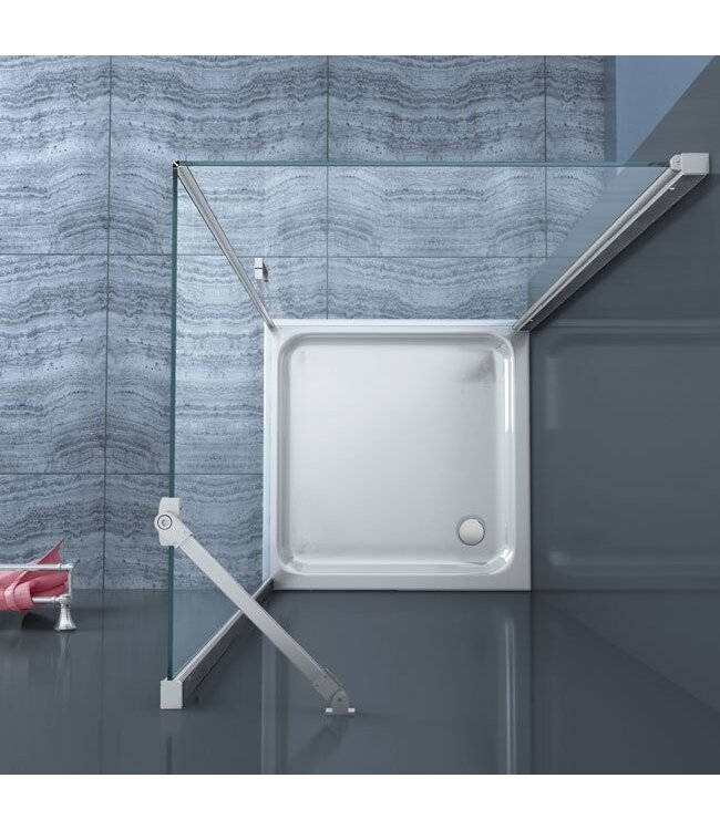 Douchecabine 90x90 Azura Nano Coating Glazen Draaideur 6mm Glas Vierkant