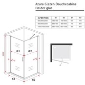 Douchecabine 90x90 Azura Nano Coating Glazen Draaideur 6mm Glas Vierkant Douchecabine 90x90 Azura Nano Coating Glazen Draaideur 6mm Glas Vierkant