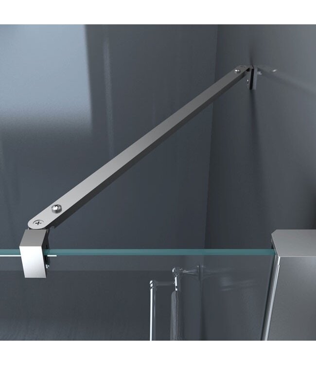 Douchecabine Corner 90x90x200cm Vierkant Hoekinstap Draaideur Easy Clean Helder Glas Chroom Profiel 8mm Veiligheidsglas Nano Coating