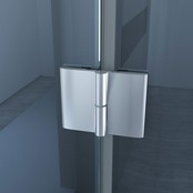 SaniPro Douchecabine 90x90x200cm Lizzy Vierkant Hoekinstap Draaideur Easy Clean Helder Glas Chroom Profiel 8mm Veiligheidsglas Nano Coating