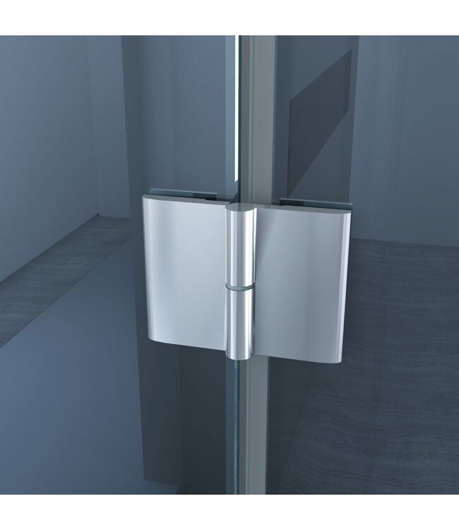 SaniPro Douchecabine 90x90x200cm Lizzy Vierkant Hoekinstap Draaideur Easy Clean Helder Glas Chroom Profiel 8mm Veiligheidsglas Nano Coating