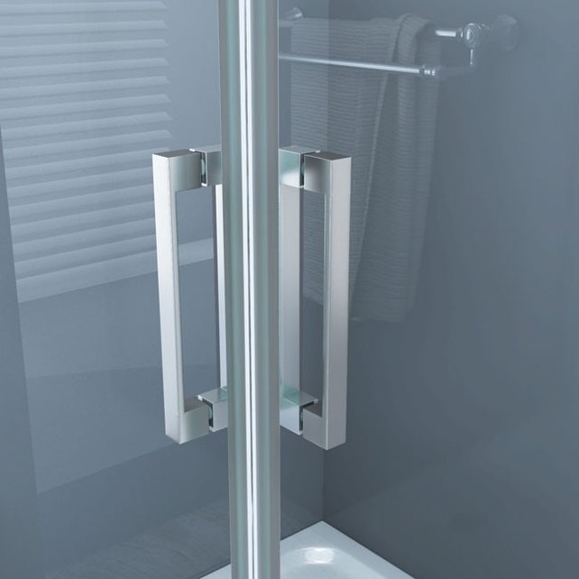 SaniPro Douchecabine 90x90x200cm Lizzy Vierkant Hoekinstap Draaideur Easy Clean Helder Glas Chroom Profiel 8mm Veiligheidsglas Nano Coating