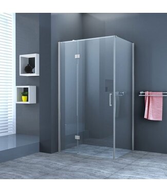 Wiesbaden Douchecabine Wies 100x50cm Rechthoek Draaideur Antikalk Helder Glas Chroom Profiel 8mm Veiligheidsglas Easy Clean