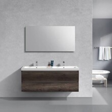 Badkamermeubel 140cm Century OAK met wastafel dubbel incl. Spiegel click-waste en Bekersifon