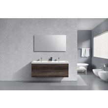 Badkamermeubel 140cm Century OAK met wastafel dubbel incl. Spiegel click-waste en Bekersifon