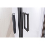 Douchecabine Milano Kwartrond 80x80 cm Mat Zwart Schuifdeur Hoekinstap