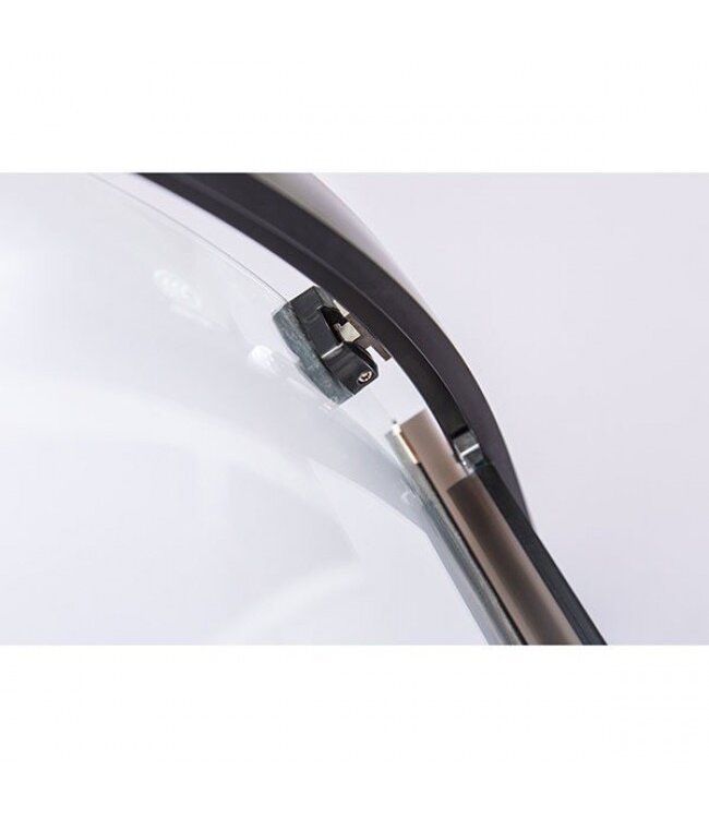 Douchecabine Milano Kwartrond 80x80 cm Mat Zwart Schuifdeur Hoekinstap