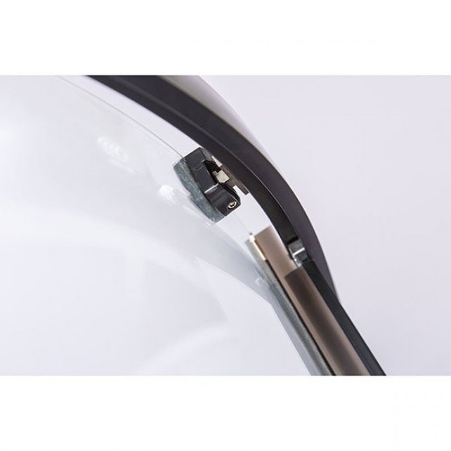 Douchecabine Milano Kwartrond 100x100cm Mat Zwart Schuifdeur Hoekinstap Nano-Coating