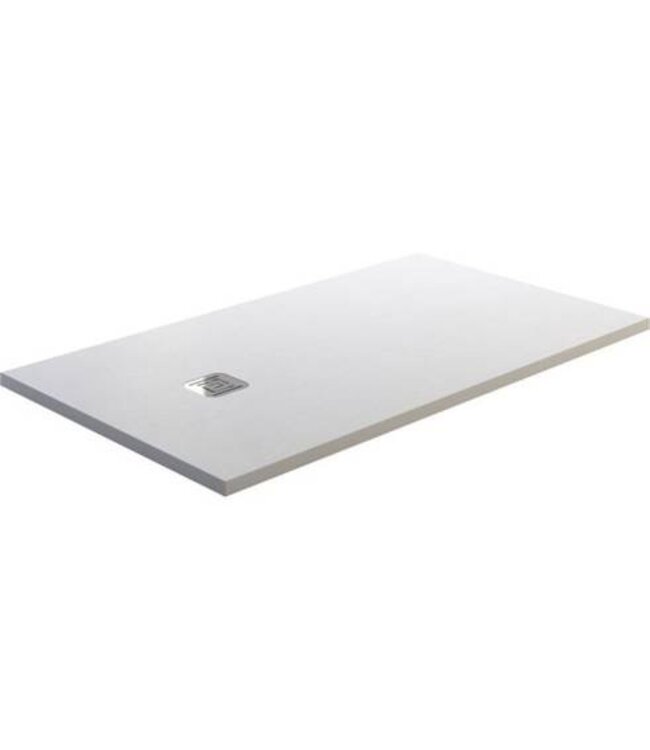 Douchevloer Medison Wit 120x80cm Composietsteen Douchevloer antislip ultra flat Veroni 3cm composietsteen