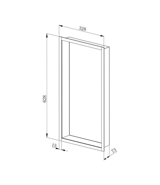 Nisje Badkamer Mat zwart 30x60x7cm Wandnis Douche