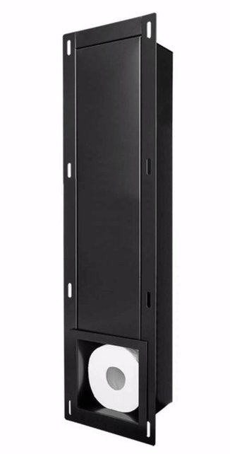 SaniPro Toiletrolhouder Inbouw Mat Zwart 140x660x120mm Reserve rolhouder