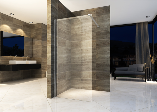 Inloopdouche Eco 80x200cm Antikalk Helder Glas Chroom Profiel 8mm Omkeerbaar Veiligheidsglas Nanocoating Aloni