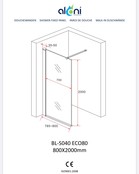 Inloopdouche Eco 80x200cm Antikalk Helder Glas Chroom Profiel 8mm Omkeerbaar Veiligheidsglas Nanocoating Aloni