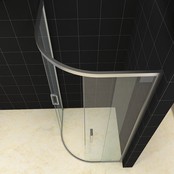 Douchecabine Milano 80x80 Kwartrond met Schuifdeur Hoekinstap Chroom profielen