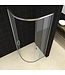 Douchecabine Milano 90x90 Kwartrond met Schuifdeur Hoekinstap Chroom profielen