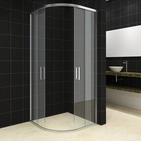 Douchecabine Milano 100x100 Kwartrond met Schuifdeur Hoekinstap Chroom profielen