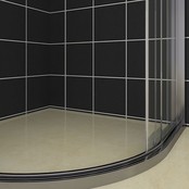 Douchecabine Milano 100x100 Kwartrond met Schuifdeur Hoekinstap Chroom profielen