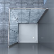 Douchecabine Lara Nano Vierkant Hoekinstap Schuifdeur 90x90x200cm Helder Glas Chroom Profiel 6mm Veiligheidsglas