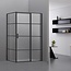 Douchecabine Collins Mat Zwart Vierkant 100x100cm Draaideur Antikalk Helderglas 8mm Veiligheidsglas Easy Clean