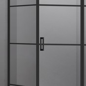 Douchecabine Collins Mat Zwart Vierkant 100x100cm Draaideur Antikalk Helderglas 8mm Veiligheidsglas Easy Clean