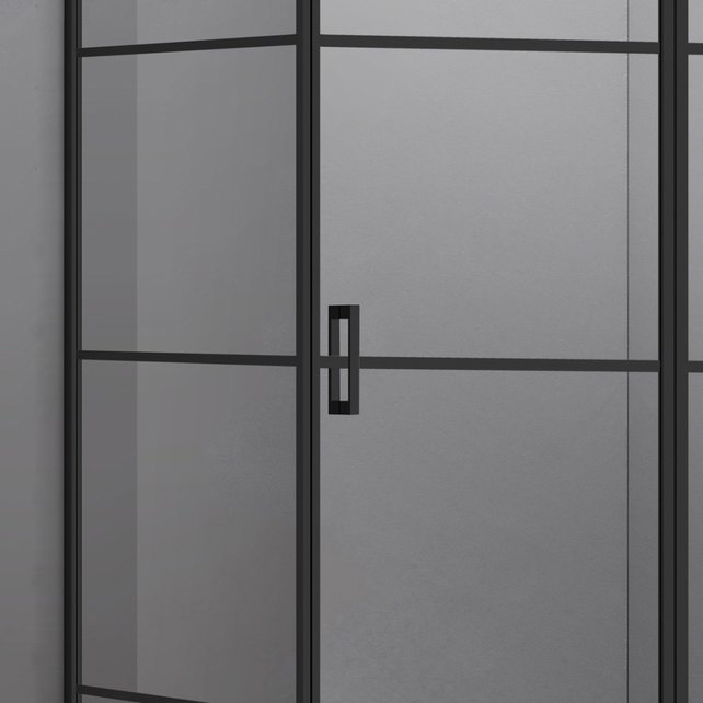 Douchecabine Collins Mat Zwart Vierkant 100x100cm Draaideur Antikalk Helderglas 8mm Veiligheidsglas Easy Clean