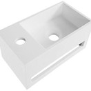 Creavit Toilet Fontein Solid Surface Links met handdoekhouder 35x20x15cm Links - Rechts