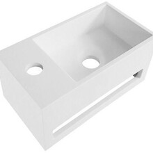 Creavit Toilet Fontein Solid Surface Links met handdoekhouder 35x20x15cm Links - Rechts