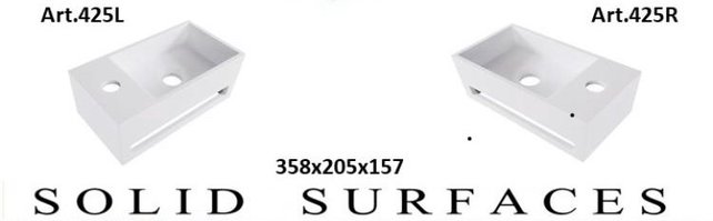 Creavit Toilet Fontein Solid Surface Links met handdoekhouder 35x20x15cm Links - Rechts Creavit Toilet Fontein Solid Surface Links met handdoekhouder 35x20x15cm Links - Rechts