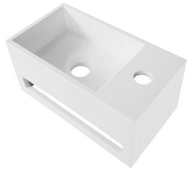 Creavit Toilet Fontein Solid Surface Links met handdoekhouder 35x20x15cm Links - Rechts Creavit Toilet Fontein Solid Surface Links met handdoekhouder 35x20x15cm Links - Rechts