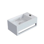 Creavit Toilet Fontein Solid Surface Links met handdoekhouder 35x20x15cm Links - Rechts Creavit Toilet Fontein Solid Surface Links met handdoekhouder 35x20x15cm Links - Rechts