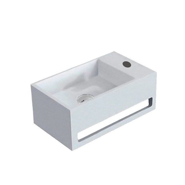 Creavit Toilet Fontein Solid Surface Links met handdoekhouder 35x20x15cm Links - Rechts Creavit Toilet Fontein Solid Surface Links met handdoekhouder 35x20x15cm Links - Rechts