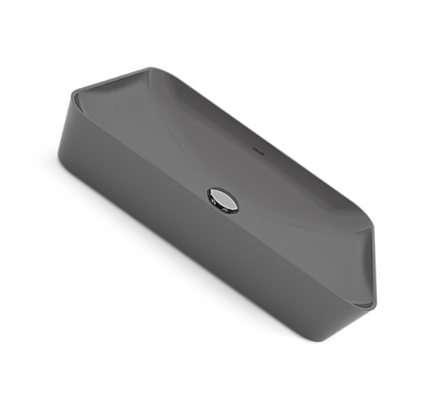 Opzet wastafel Mat Antraciet 60x40 cm Keramisch Creavit Opzetwastafel Rechthoek zonder kraangat