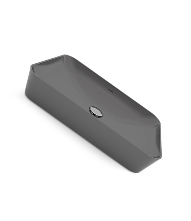 Opzet wastafel Mat Antraciet 60x40 cm Keramisch Creavit Opzetwastafel Rechthoek zonder kraangat