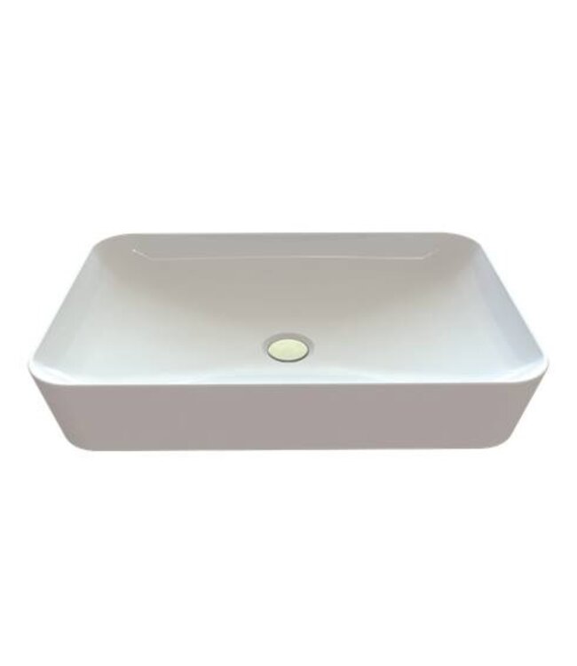 Opzet wastafel Glans Wit 60x40 cm Keramisch Creavit Opzetwastafel Rechthoek zonder kraangat