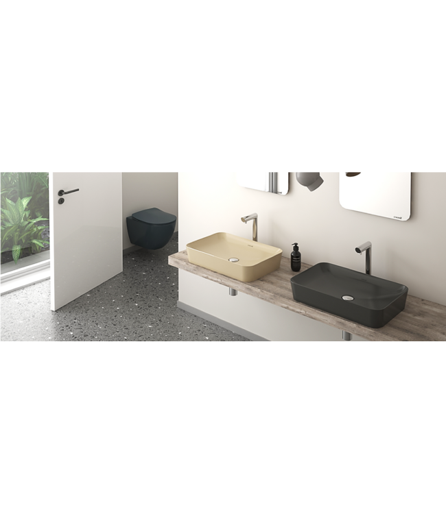 Opzet wastafel Beige 60x40 cm Keramisch Creavit Opzetwastafel Rechthoek zonder kraangat 60x40 cm