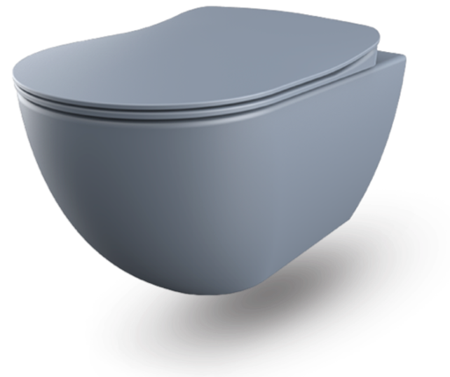 Creavit FE322 Randloos Hangtoilet Mat Basalt Met Bidet incl. softclose toiletbril 51x35,5x29cm