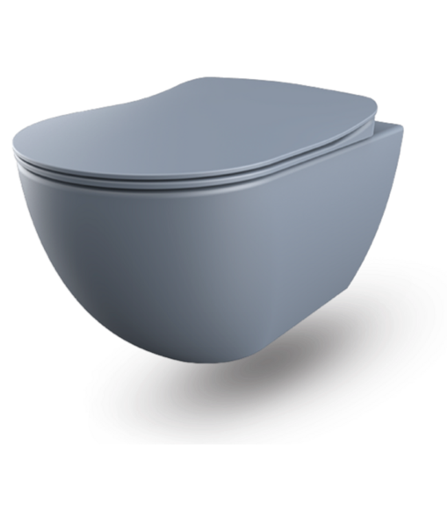 CREAVIT Creavit FE322 Randloos Hangtoilet Mat Basalt Met Bidet incl. softclose toiletbril 51x35,5x29cm